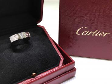 CARTIER LOVE Ring Gr.54 750/000 WEISSGOLD mit Brillant / Diamant + original Box